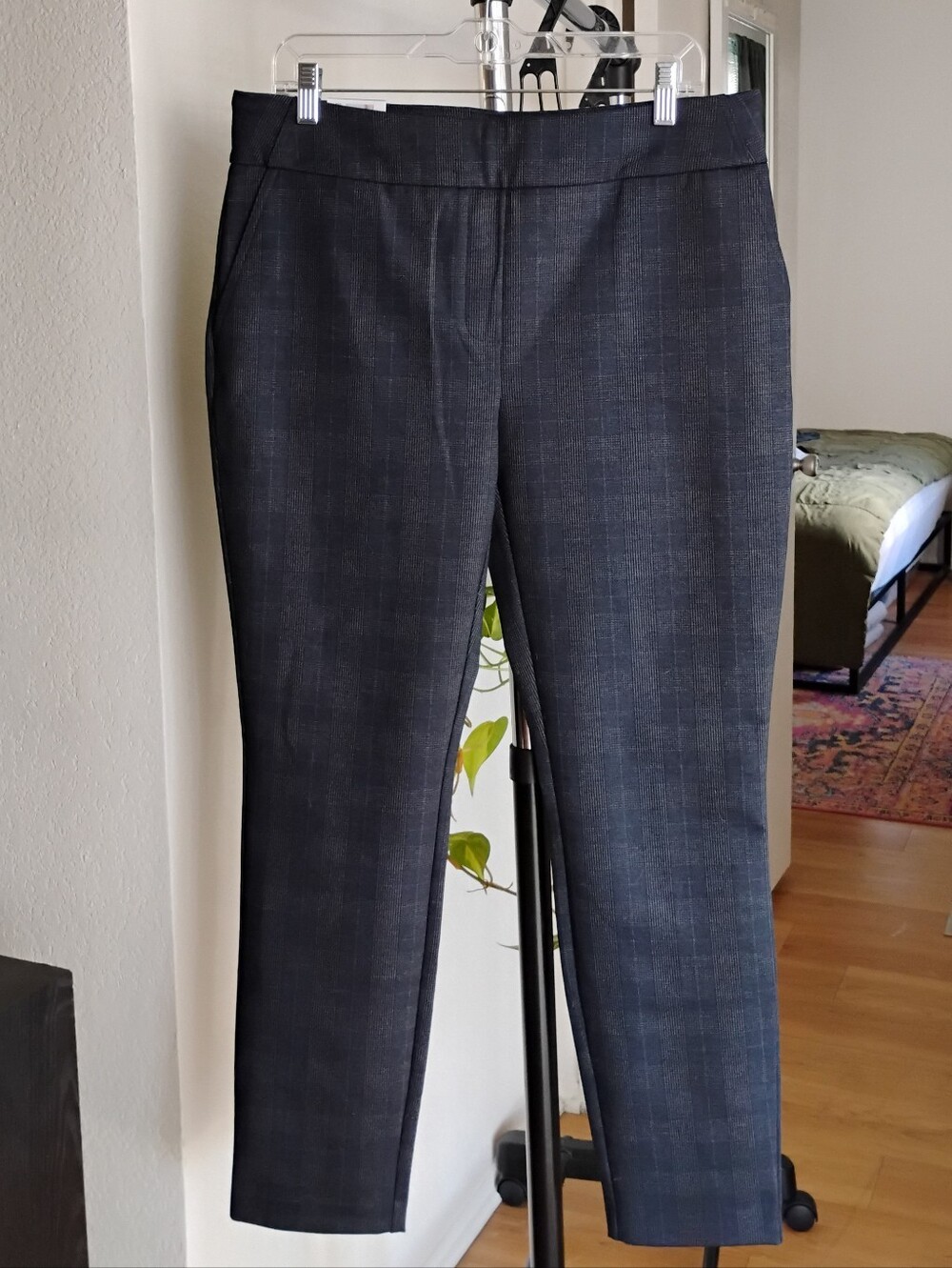 Dalia womens pull-on ponte pants, navy L NWT